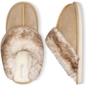 Fuzzy House Slippers Plush Faux Fur Fluffy Flats Slippers Warm Slide Shoes